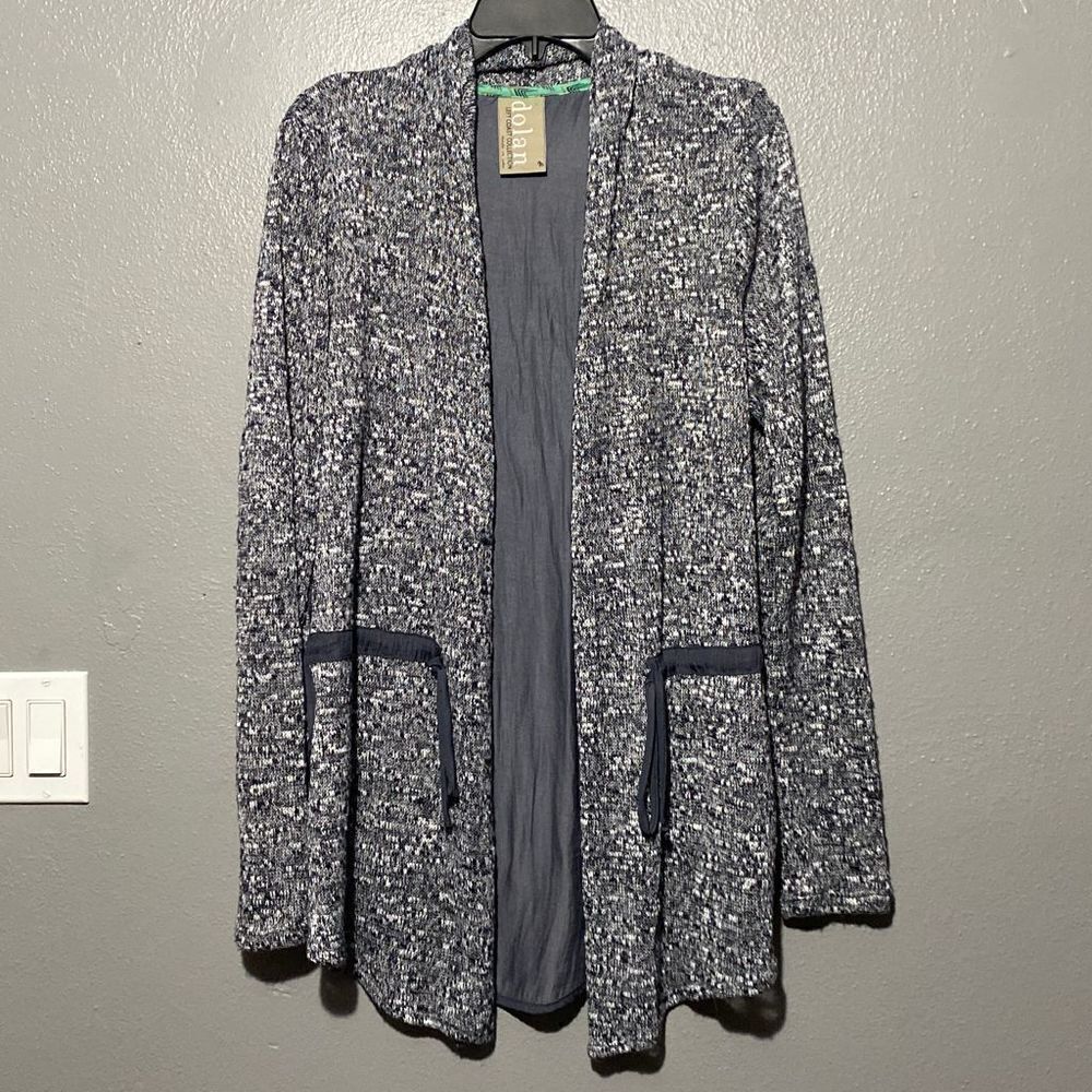 Anthropologie Dolan Left Coast Marled Gray Knit Open Cardigan Jacket M